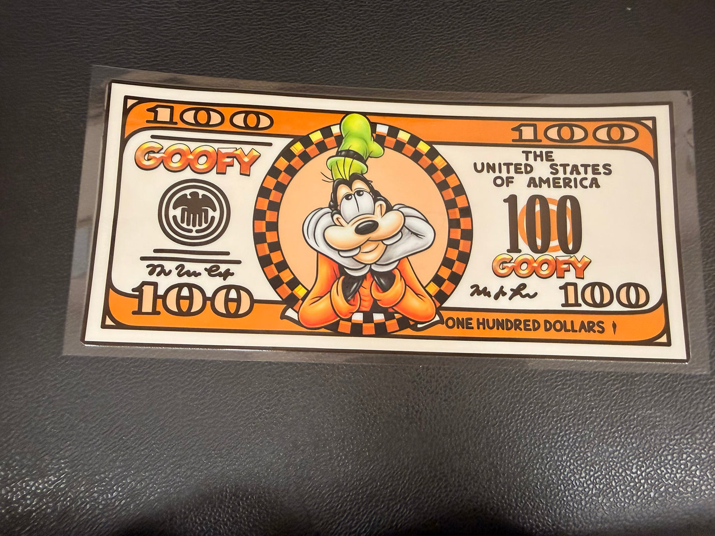 Goofy dollar bill
