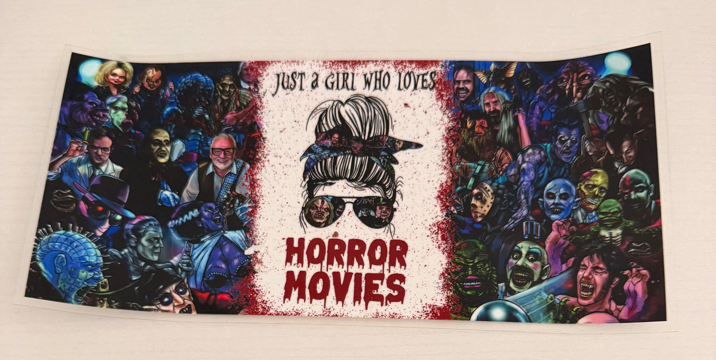 Girl who loves horror movies