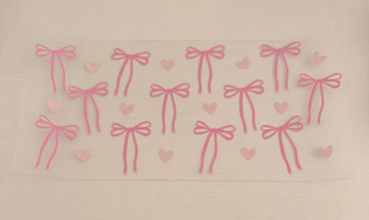 Pink bow with hearts