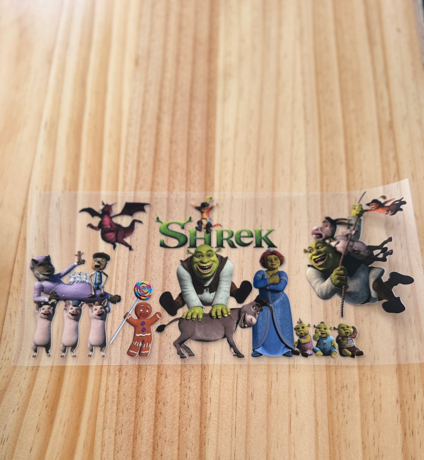 Green ogre with characters