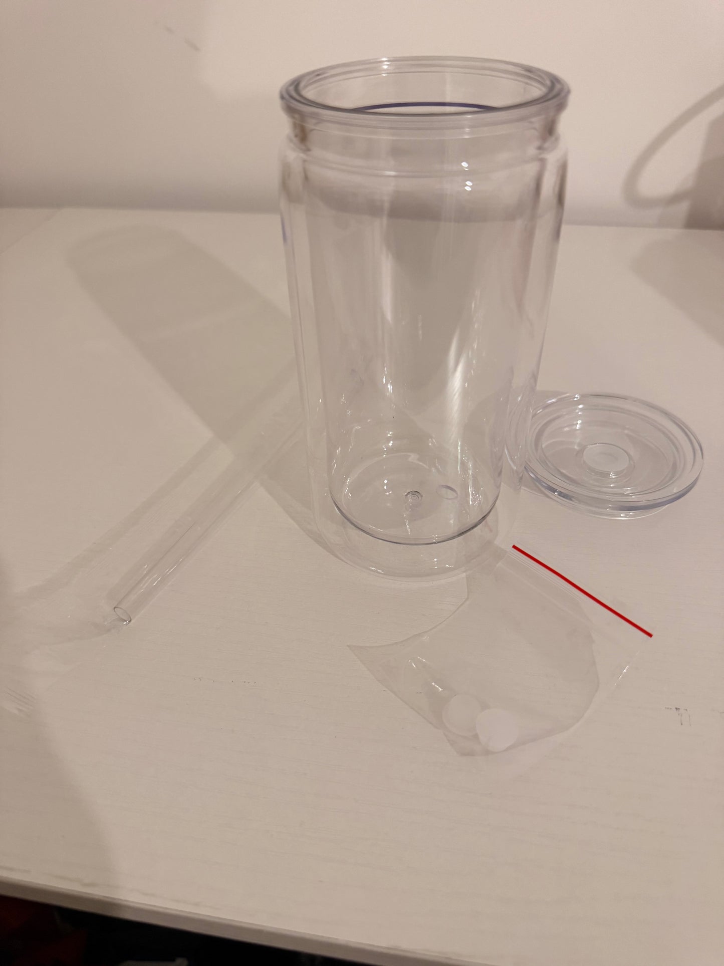 Plastic double walled 16oz tumbler