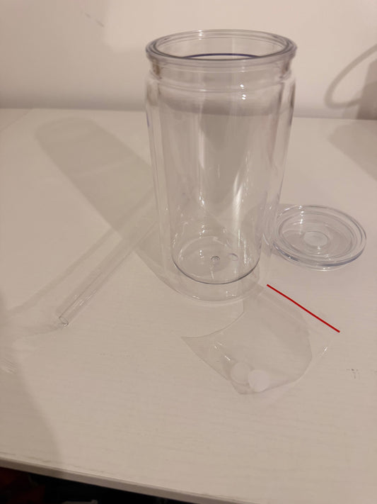 Plastic double walled 16oz tumbler