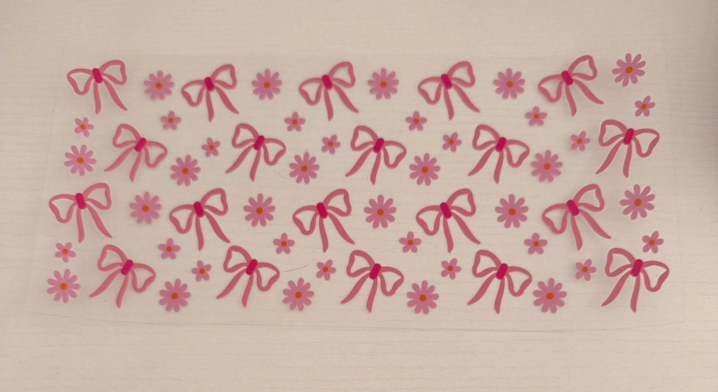 Pink bow with flowers