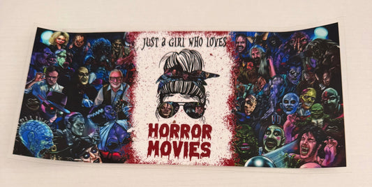 Girl who loves horror movies