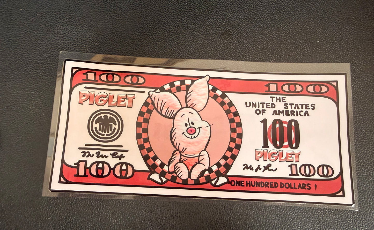 Piglet dollar bill